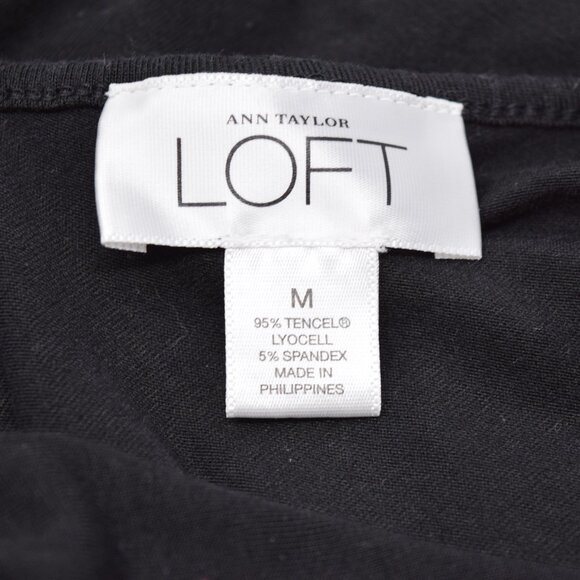 Ann Taylor Loft Y2K Babydoll Top Women Medium Black Sleeveless Casual Boho Top - Picture 6 of 9